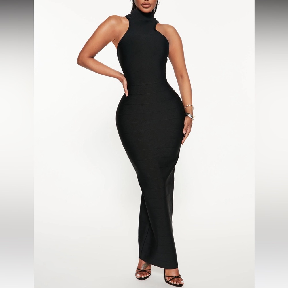 Black Bandage Maxi Dress - XS
